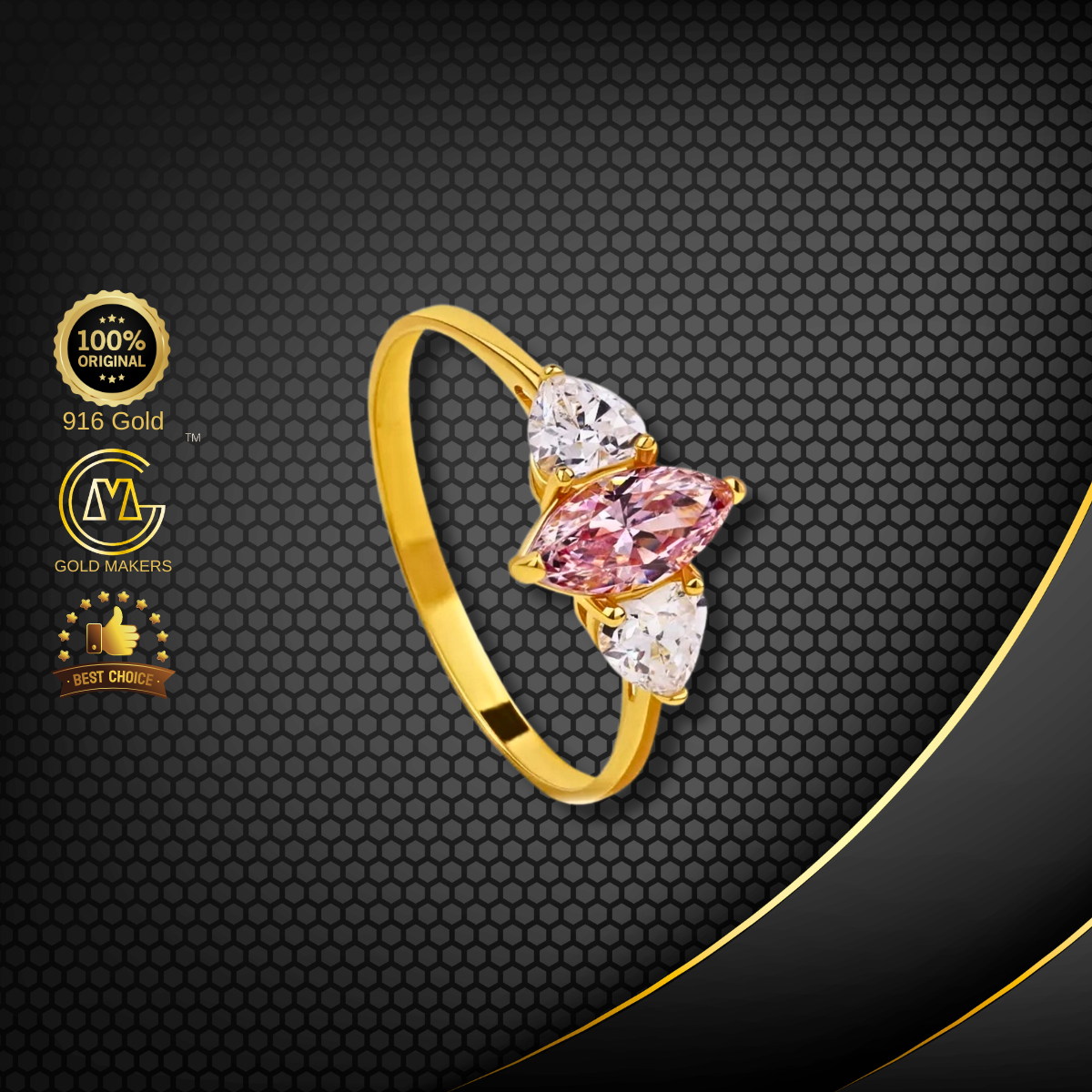 Cincin Batu Emas 916 BR9008-F