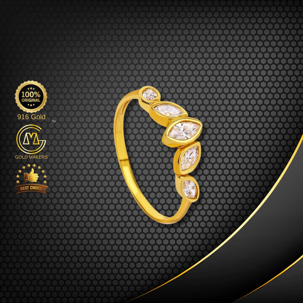 Cincin Batu Emas 916 BR9001-A