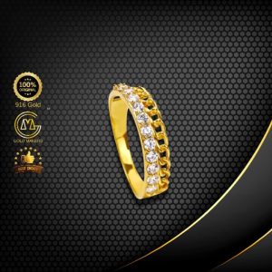 Cincin Batu Emas 916 CR9043-F