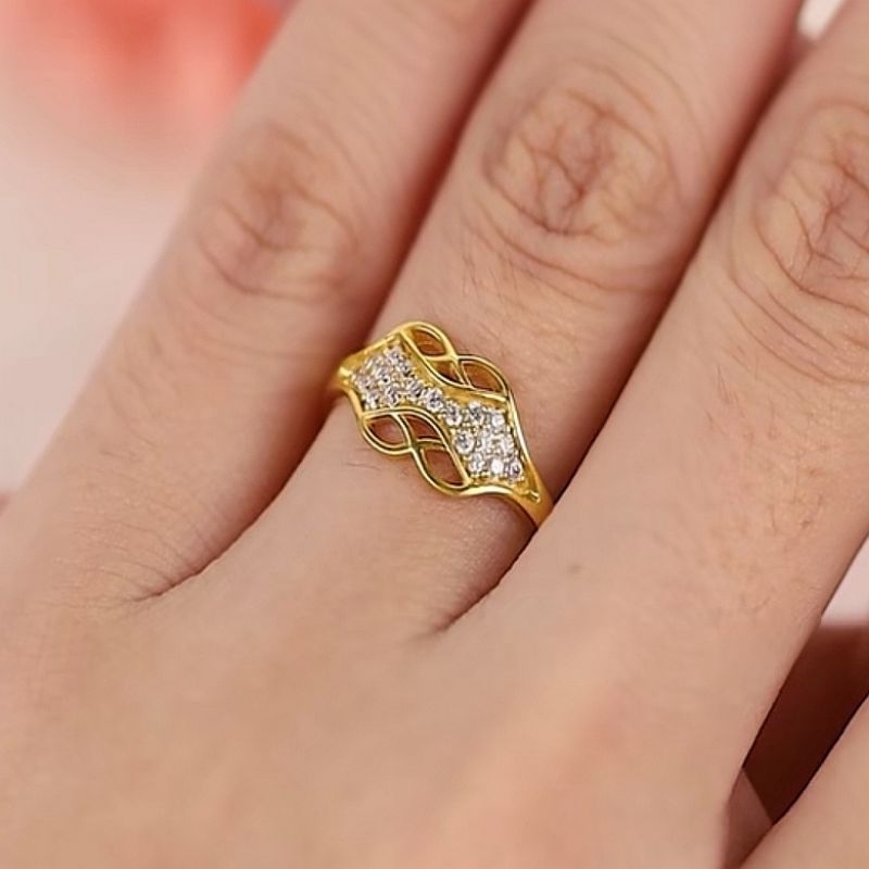 Cincin Batu Emas 916 CR9034-F - Image 2