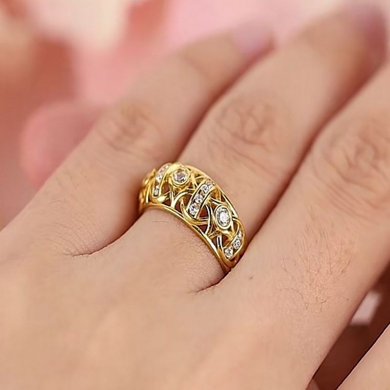 Cincin Batu Emas 916 CR9034-F - Image 3