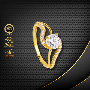 Cincin Batu Emas 916 CR9068-F