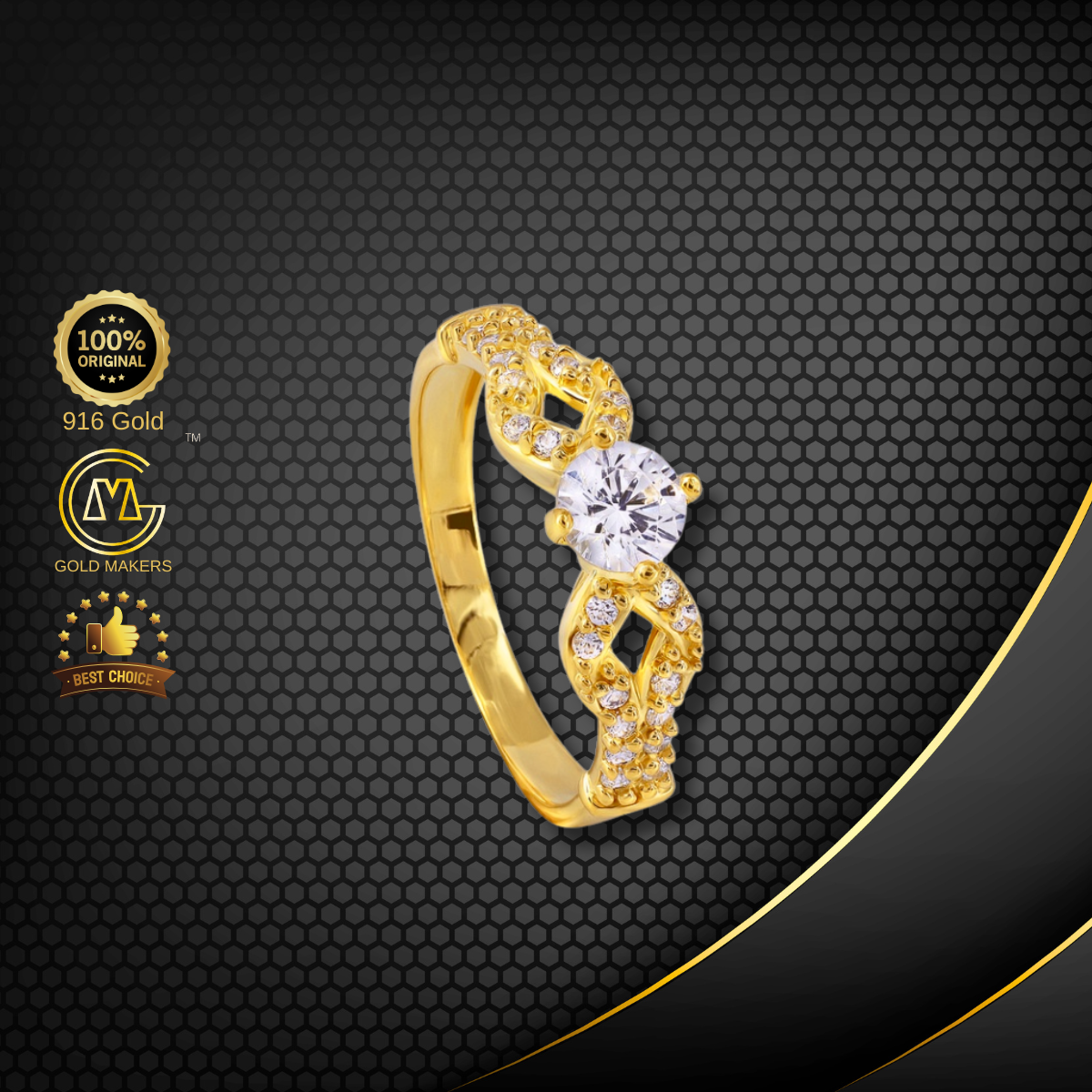 Cincin Batu Emas 916 S9213-K