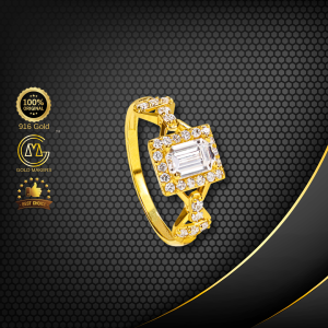 Cincin Batu Emas 916 CR9145-F