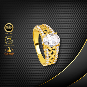 Cincin Batu Emas 916 CR9104-F