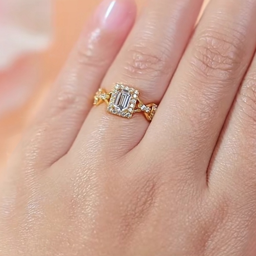 Cincin Batu Emas 916 CR9145-F - Image 2