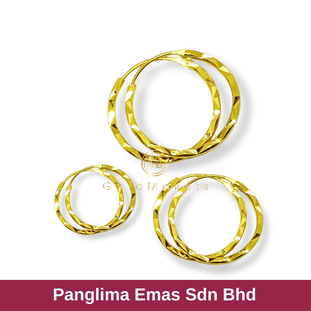 Panglima Emas Subang Bulat Emas 916