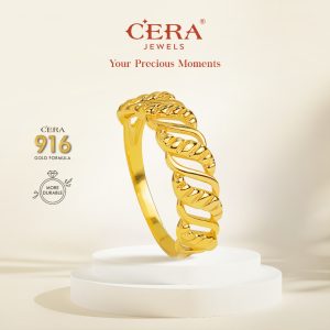 CERA 916 Gold Croissant Ring GR9028-K
