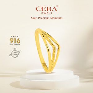 CERA 916 Gold Triple V Ring GR9043-A