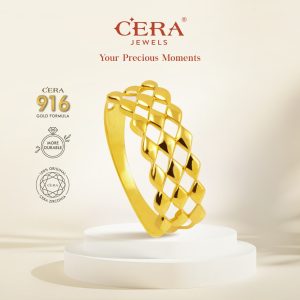 CERA 916 Gold Cloudy Ring GR9049-A