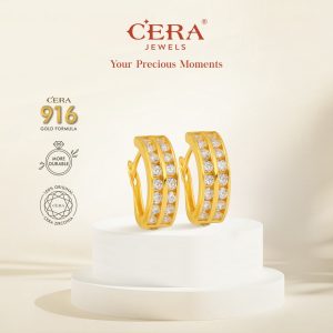 CERA 916 Gold Earrings Bilinear Parallel Earring S9135