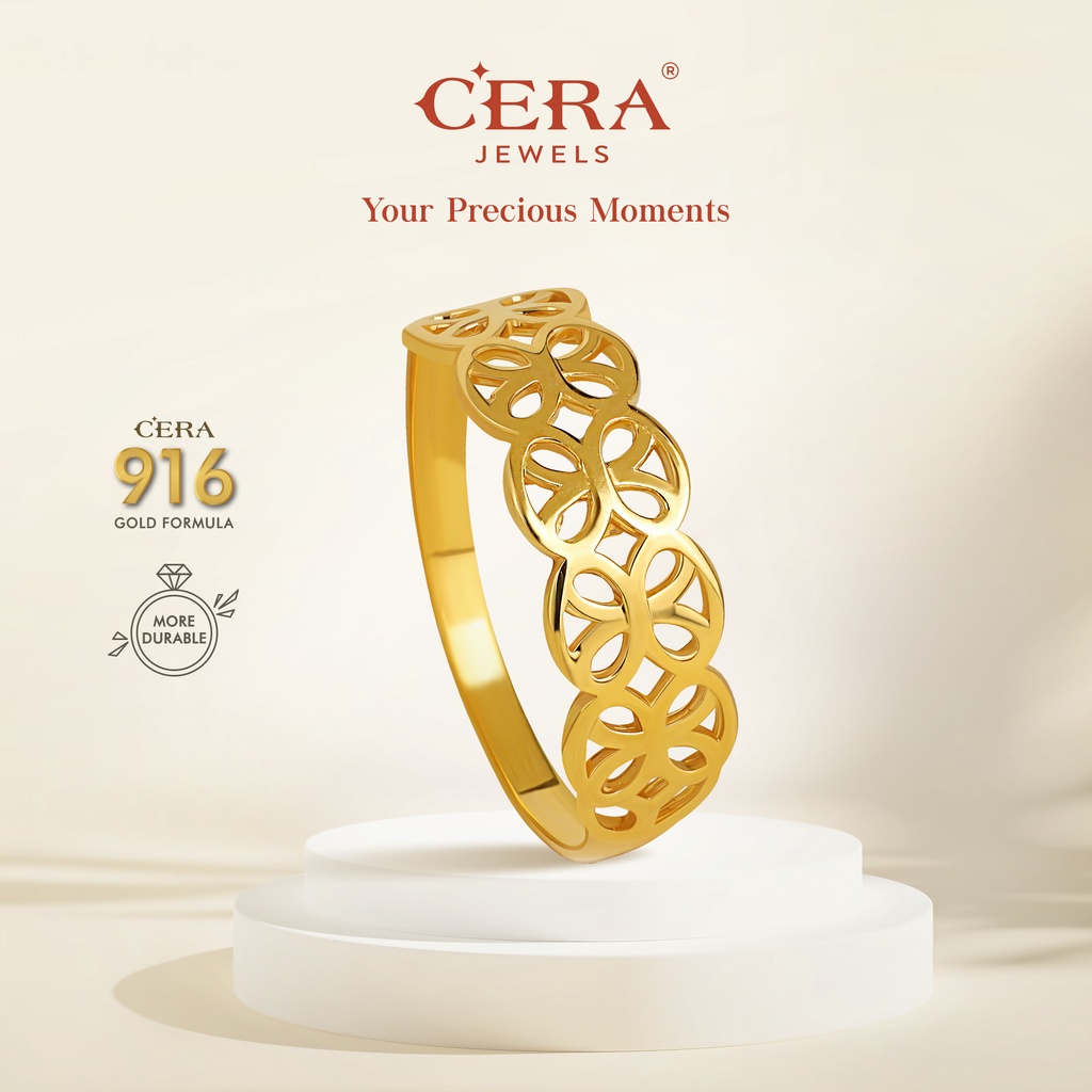 CERA 916 Gold Flimsy Clover Ring GR9003-F