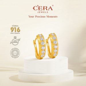 CERA 916 Gold Earrings Classic Linear Earring S9138