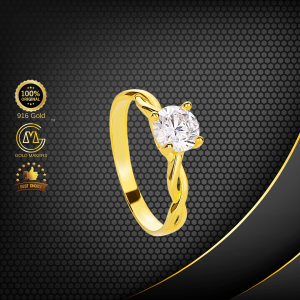 Cincin Batu Ikatan Manis Emas 916 BR9053-F