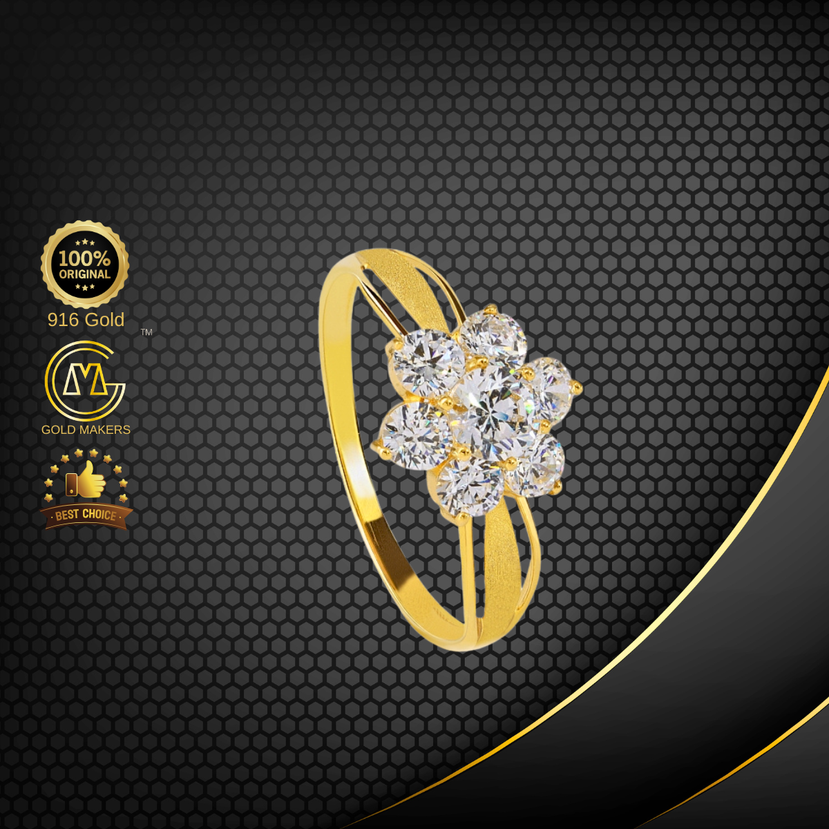 Cincin Batu Blooming Floral II S9006