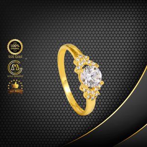 Cincin Batu Triangle Knot Emas 916 S9023
