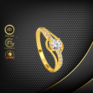 Cincin Batu Solar Charm Emas 916 S9025