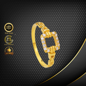 Cincin Batu Square Anchor Chain Emas 916 CR9057-F