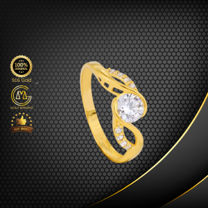Cincin Batu Honest Crescent Emas 916 S9028
