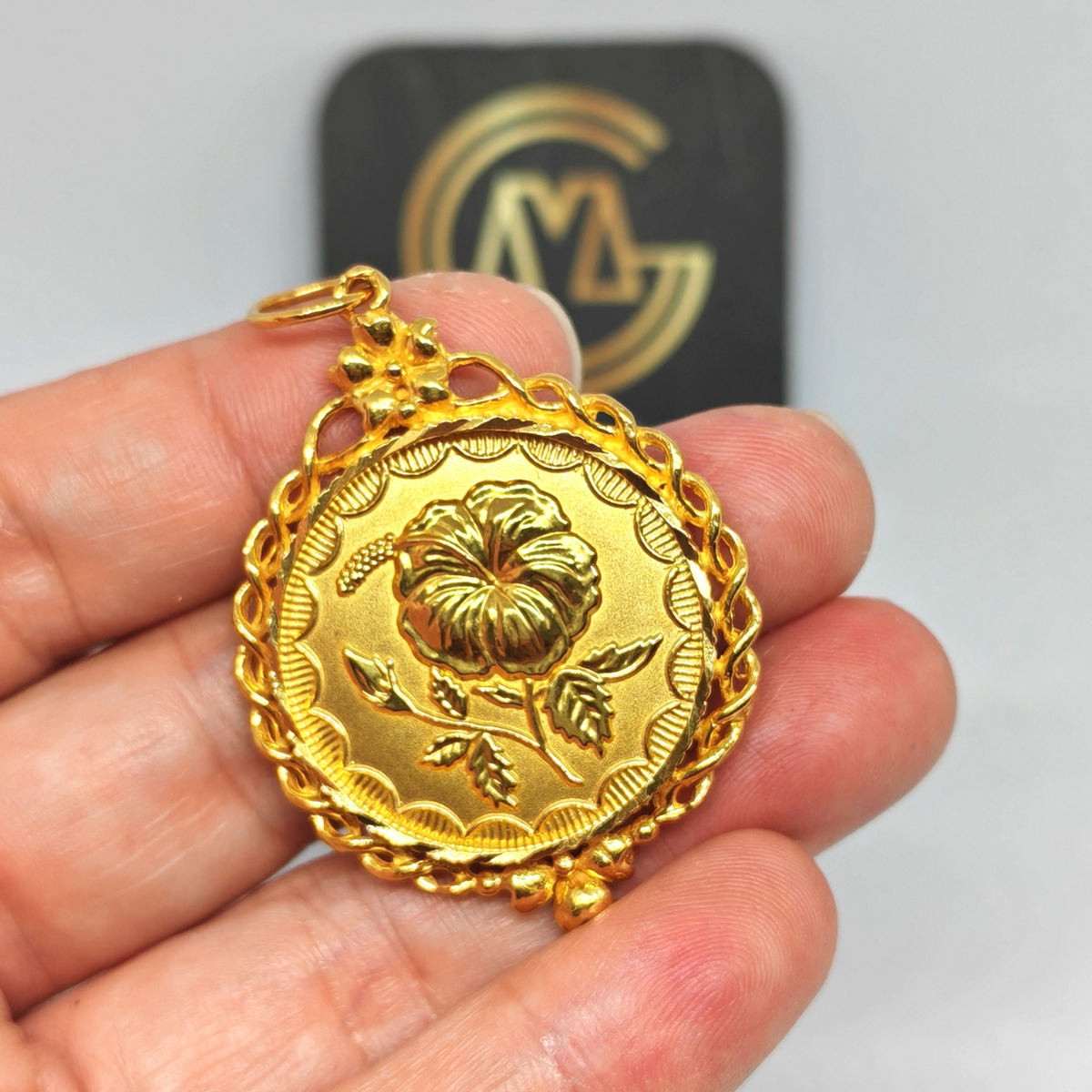 GM Pendant Fashion Bunga Raya 916 Gold - Image 2