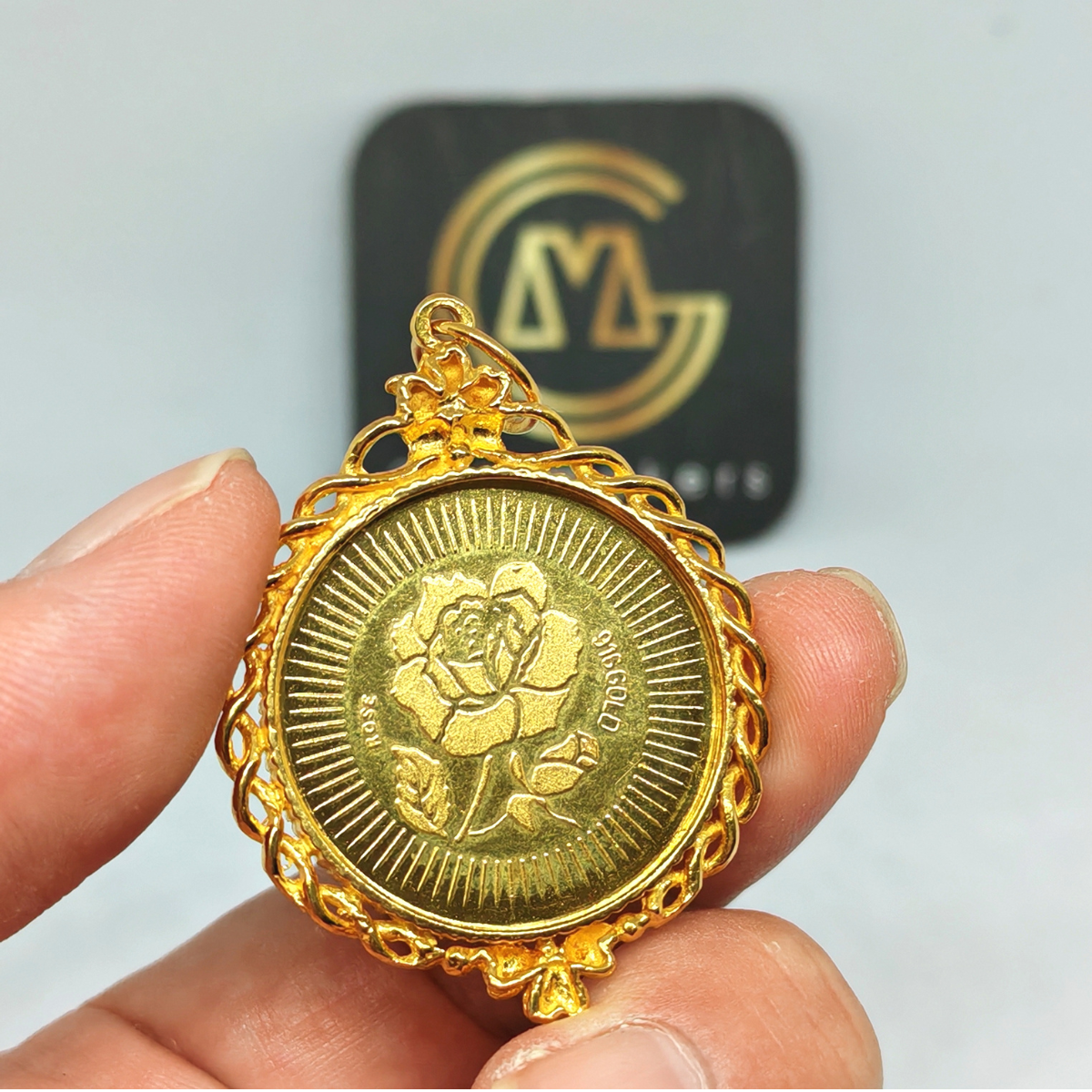 GM Pendant Fashion Bunga Raya 916 Gold - Image 3