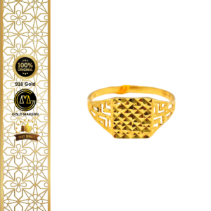 GM Fashion Square Ring 916 Gold