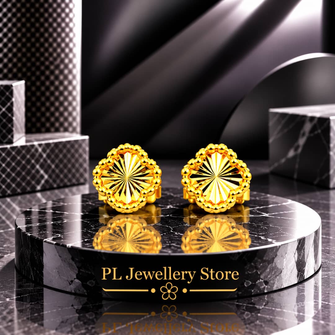 PL Stud Earring 916 Gold (Pre Order) E79-4