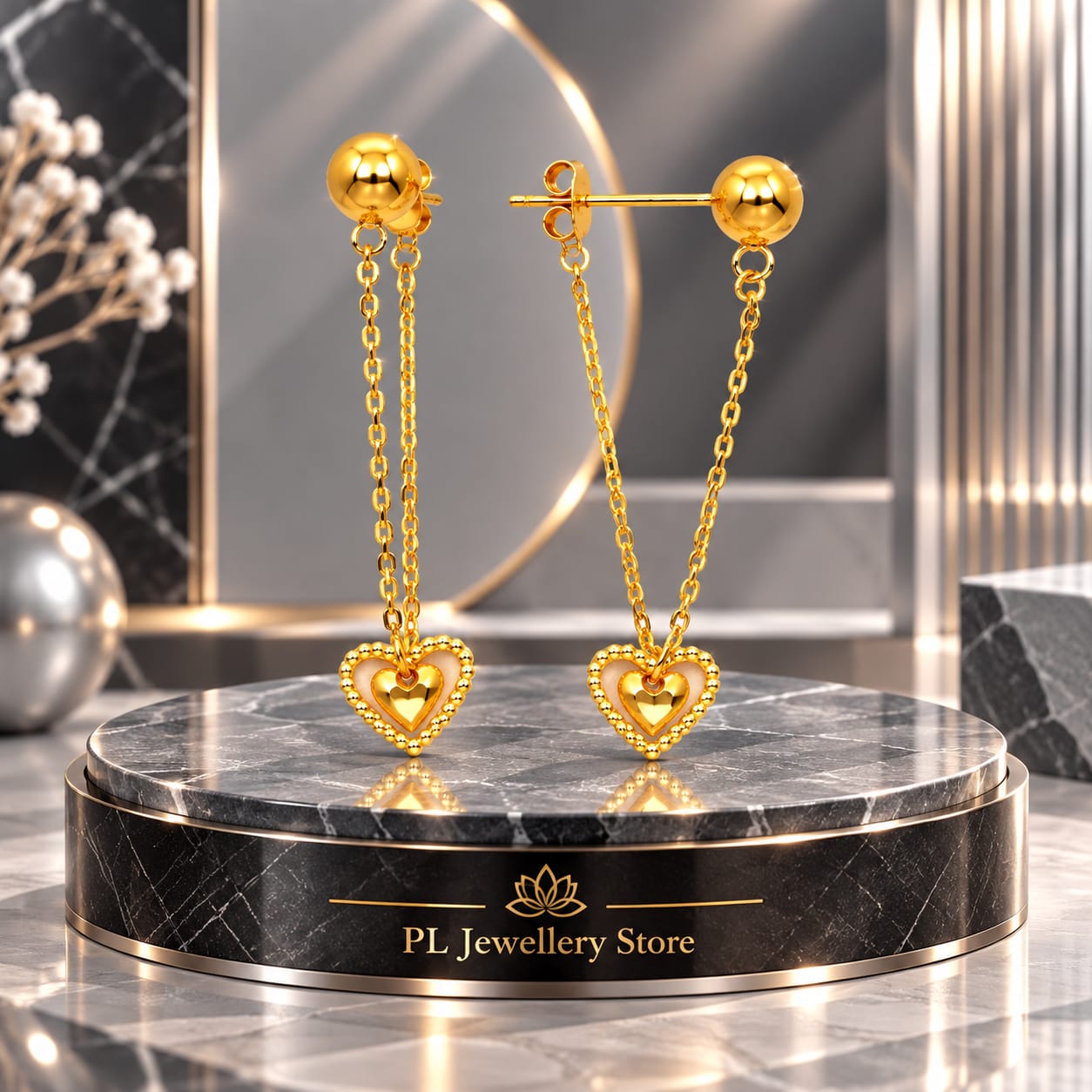 PL Dangle Earring 916 Gold (Pre Order) E89-8