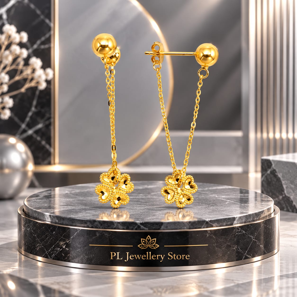 PL Dangle Earring 916 Gold (Pre Order) E89-5