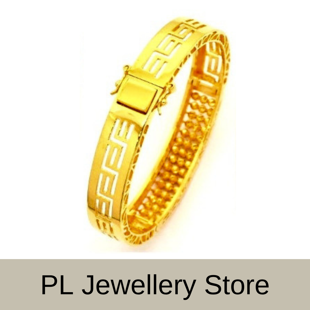 PL Abacus Bangle 916 Gold (Pre Order) B281-2 - Image 3