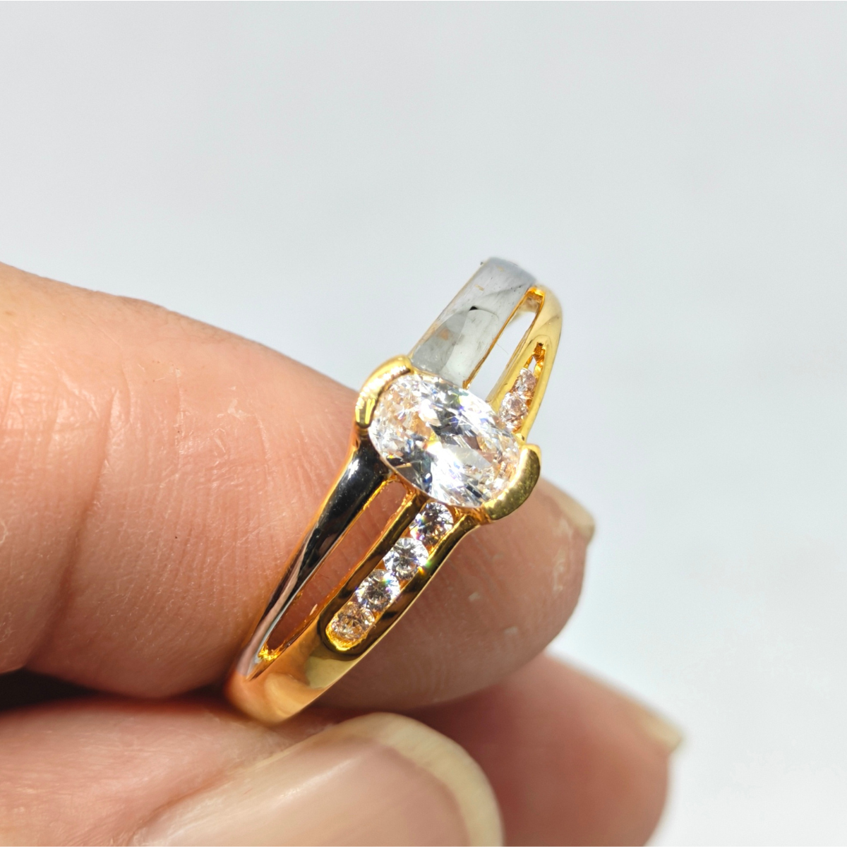 PANGLIMA EMAS 2 Tone Stone Ring 916 Gold - Image 2