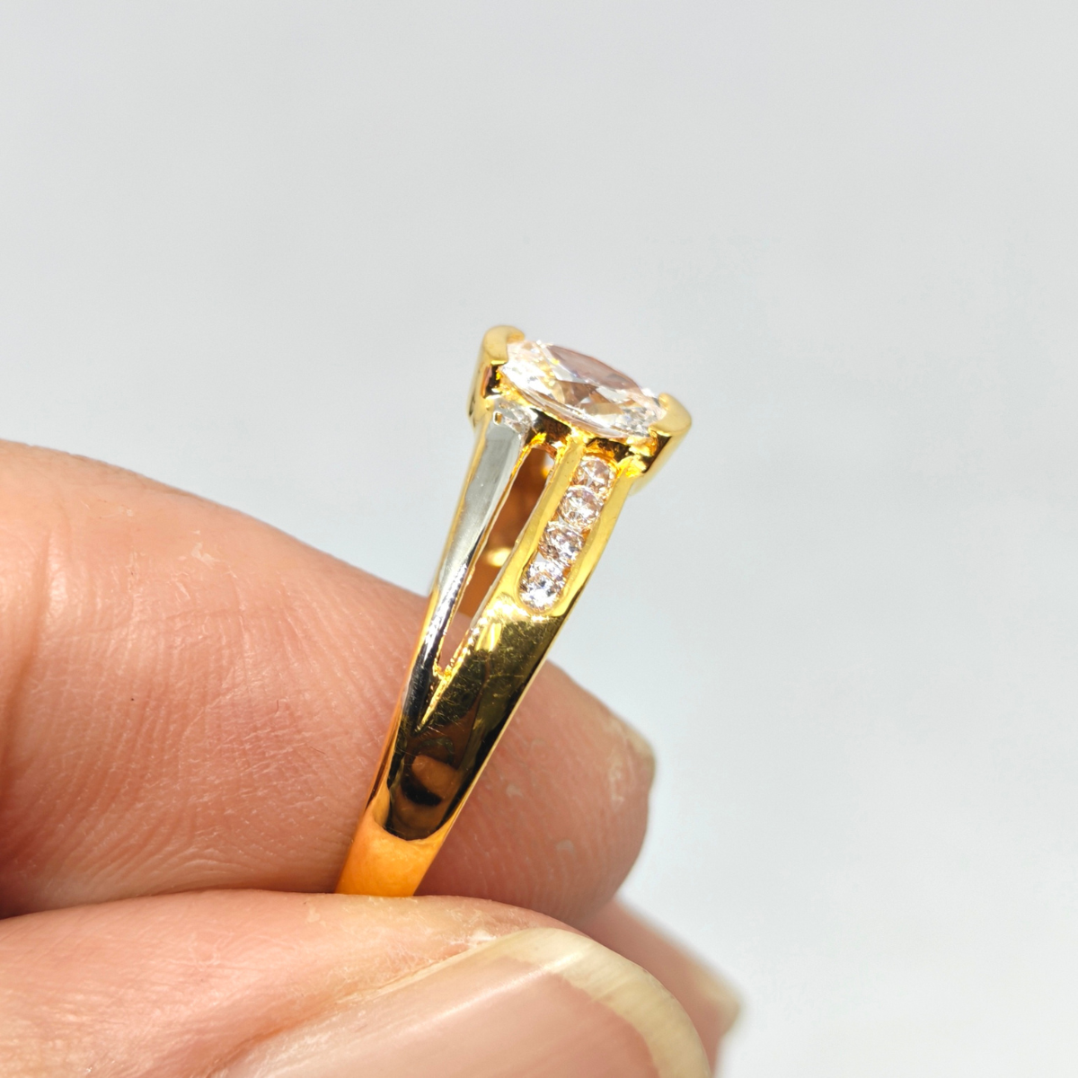 PANGLIMA EMAS 2 Tone Stone Ring 916 Gold - Image 3