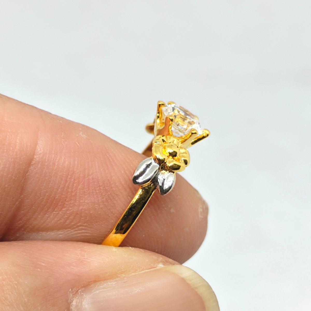 PANGLIMA EMAS 2 Tone Stone Ring 916 Gold - Image 3
