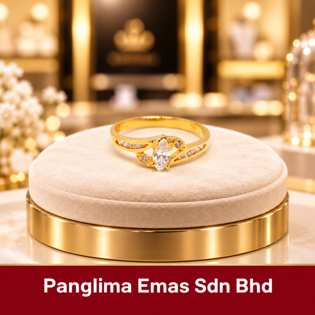 PANGLIMA EMAS Stone Ring 916 Gold