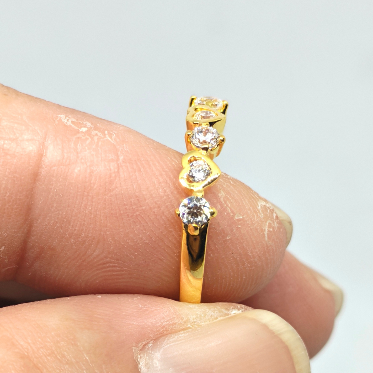 PANGLIMA EMAS 3 Love Stone Ring 916 Gold - Image 2