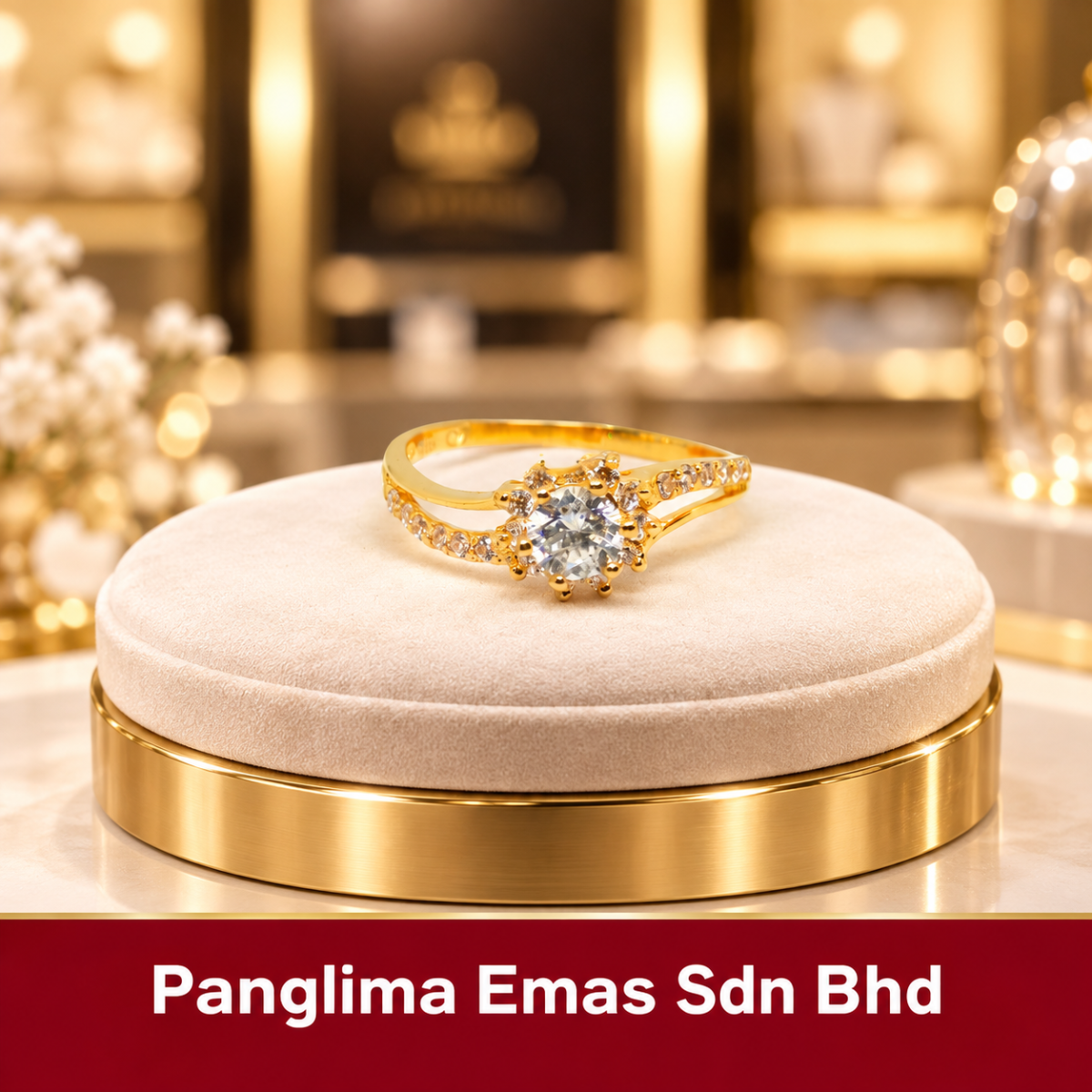 PANGLIMA EMAS Stone Ring 916 Gold 13AT6 JM