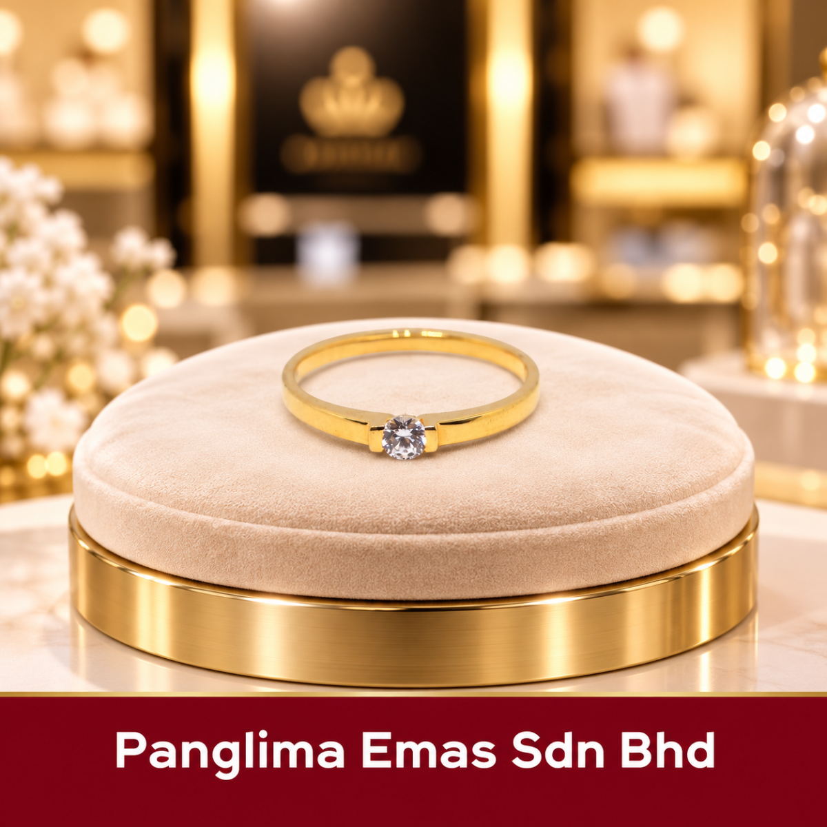 PANGLIMA EMAS Stone Ring 916 Gold 12VXK JM