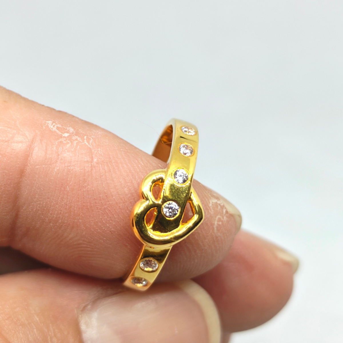 PANGLIMA EMAS Love Shap Stone Ring 916 Gold - Image 2