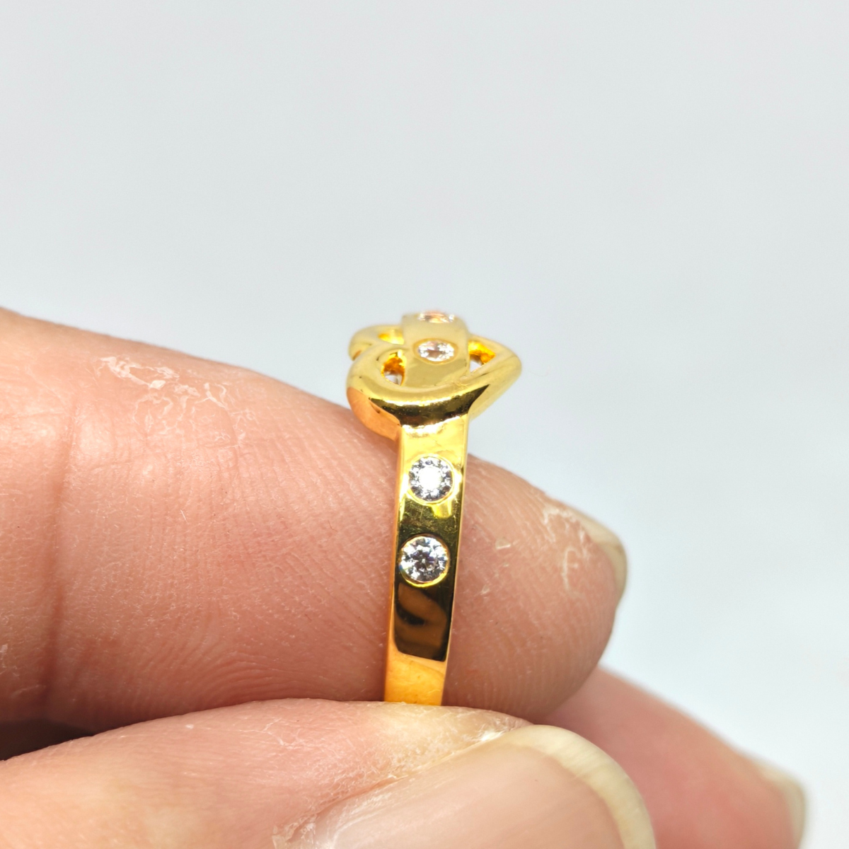 PANGLIMA EMAS Love Shap Stone Ring 916 Gold - Image 3