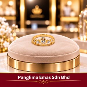 PANGLIMA EMAS Crown Stone Ring 916 Gold