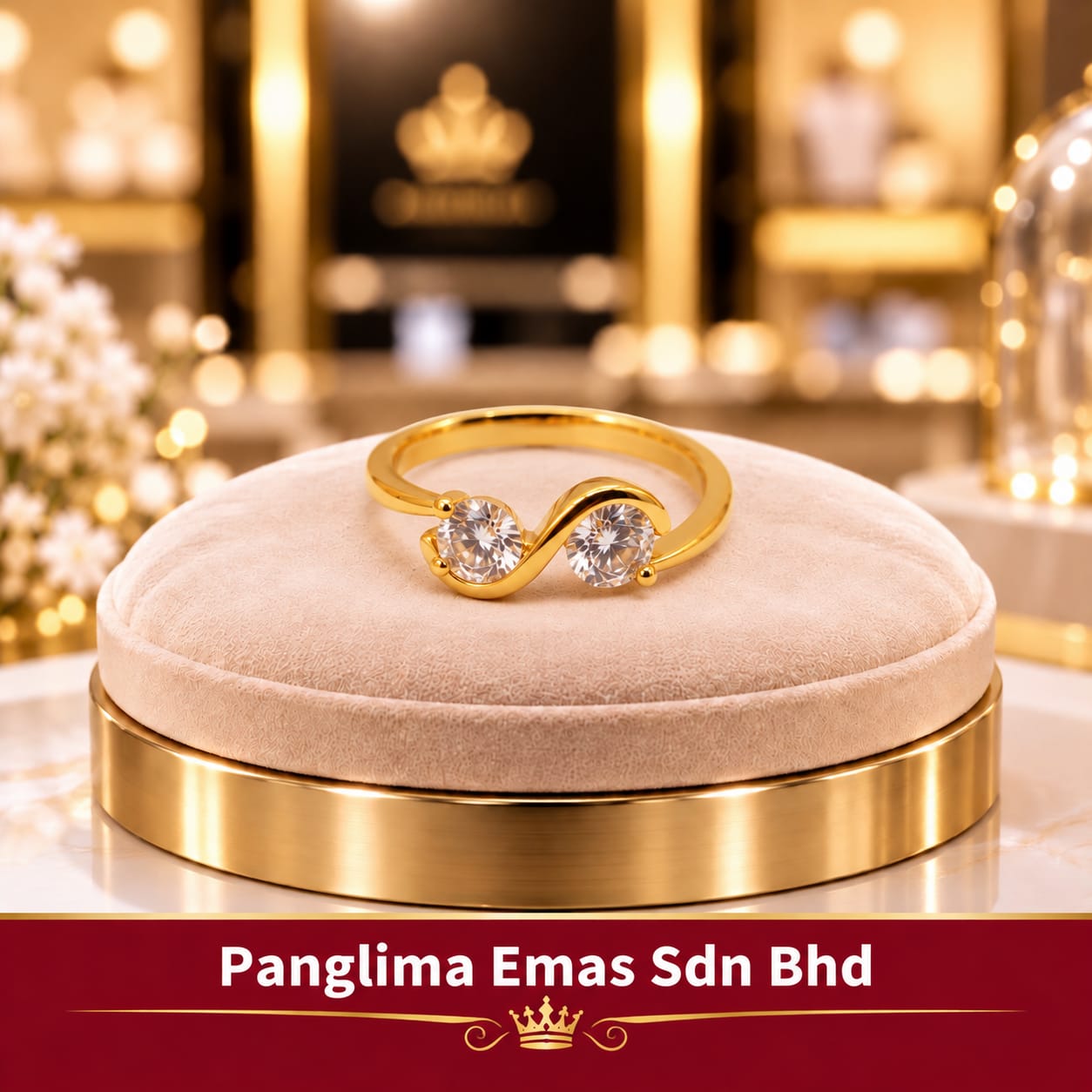 PANGLIMA EMAS Stone Ring 916 Gold2