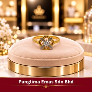 PANGLIMA EMAS Flower Stone Ring 916 Gold