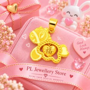 PL Lucky Heart Pendant 916 Gold (Pre Order) P112-3