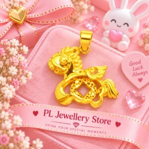 PL Lucky Pony Pendant 916 Gold (Pre Order) P112-1