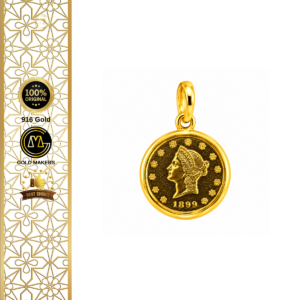 GM Vitage Queen Pendant 916 Gold