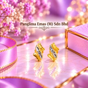 PANGLIMA EMAS Fashion Earring 2 Tone 916 Gold