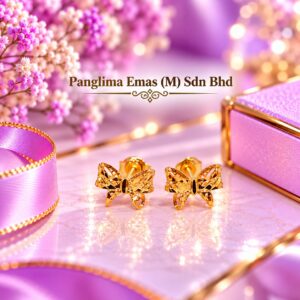 PANGLIMA EMAS Ribbon Earring 916 Gold