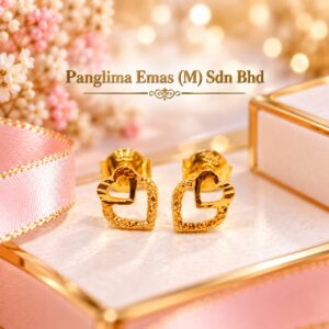 PANGLIMA EMAS Double Heart Earring 916 Gold