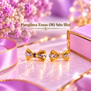 PANGLIMA EMAS Sweet Bow Earring 916 Gold