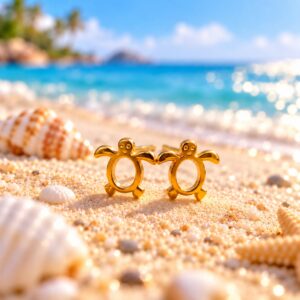 PANGLIMA EMAS Little Turtle Earring 916 Gold
